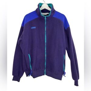 Columbia Mens Vintage Fleece Jacket Purple Size Large